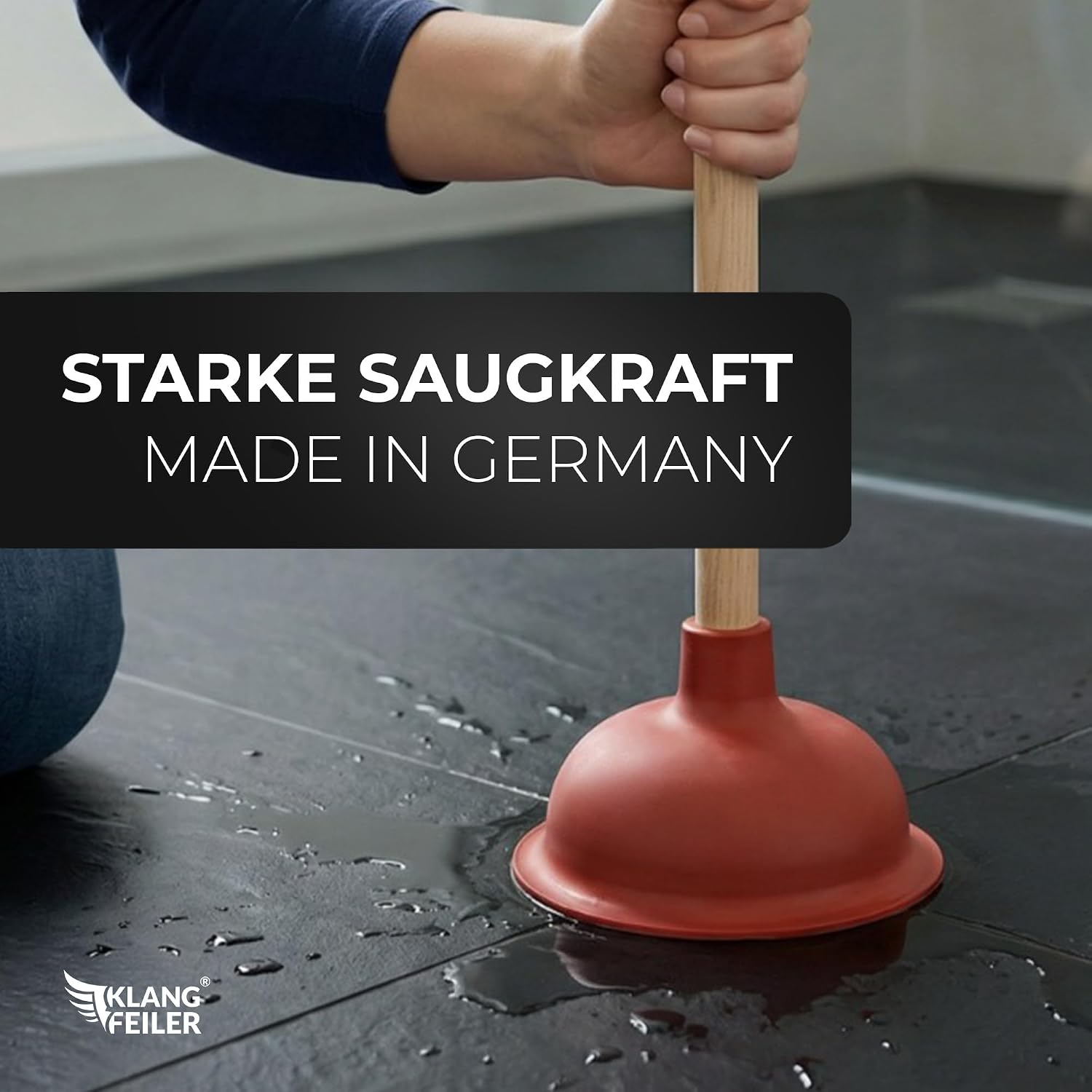 Thumbnail 4 de Klangfeiler Abflussreiniger Pömpel – 140 mm Saugglocke, Made in Germany