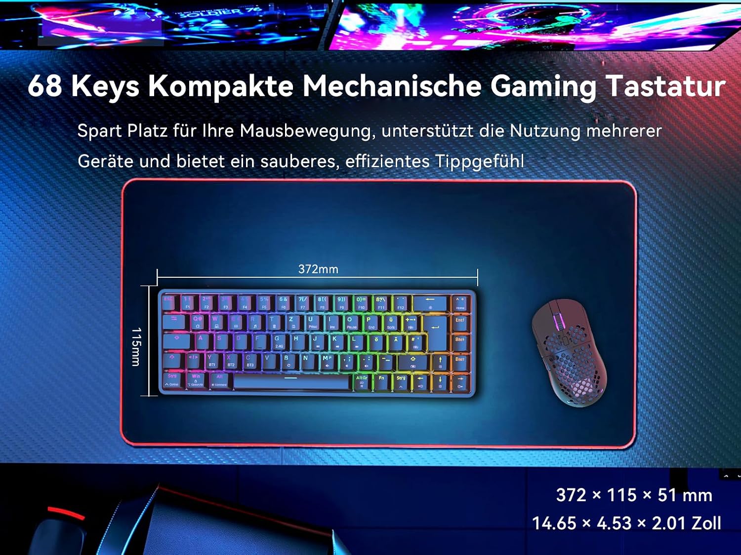 Thumbnail 6 de Dierya DK68 kabellose Gaming Tastatur ⌨