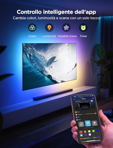 Detalle de Govee TV LED Backlight RGBIC 2,4M per TV 40-50 pollici