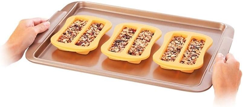 Detalle de TescomaStampi per Barrette Snack in Silicone 643189 – 3 pezzi, 10 × 14 × 2,5 cm, giallo