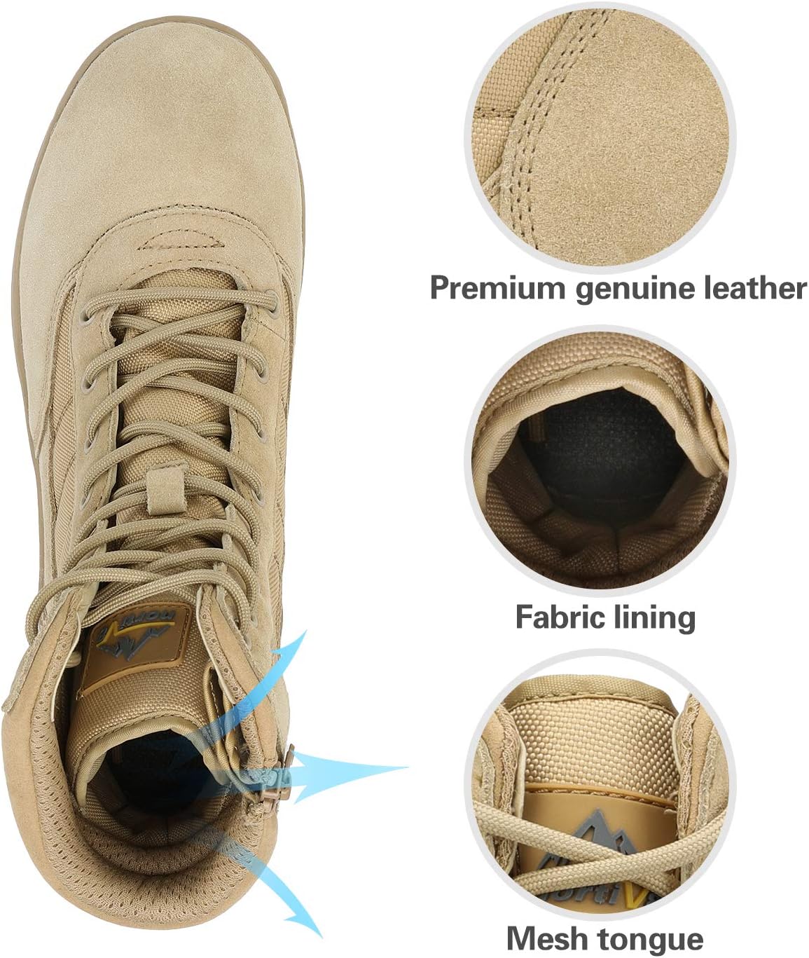 Thumbnail 4 de NORTIV 8 tactical work boots, side zipper