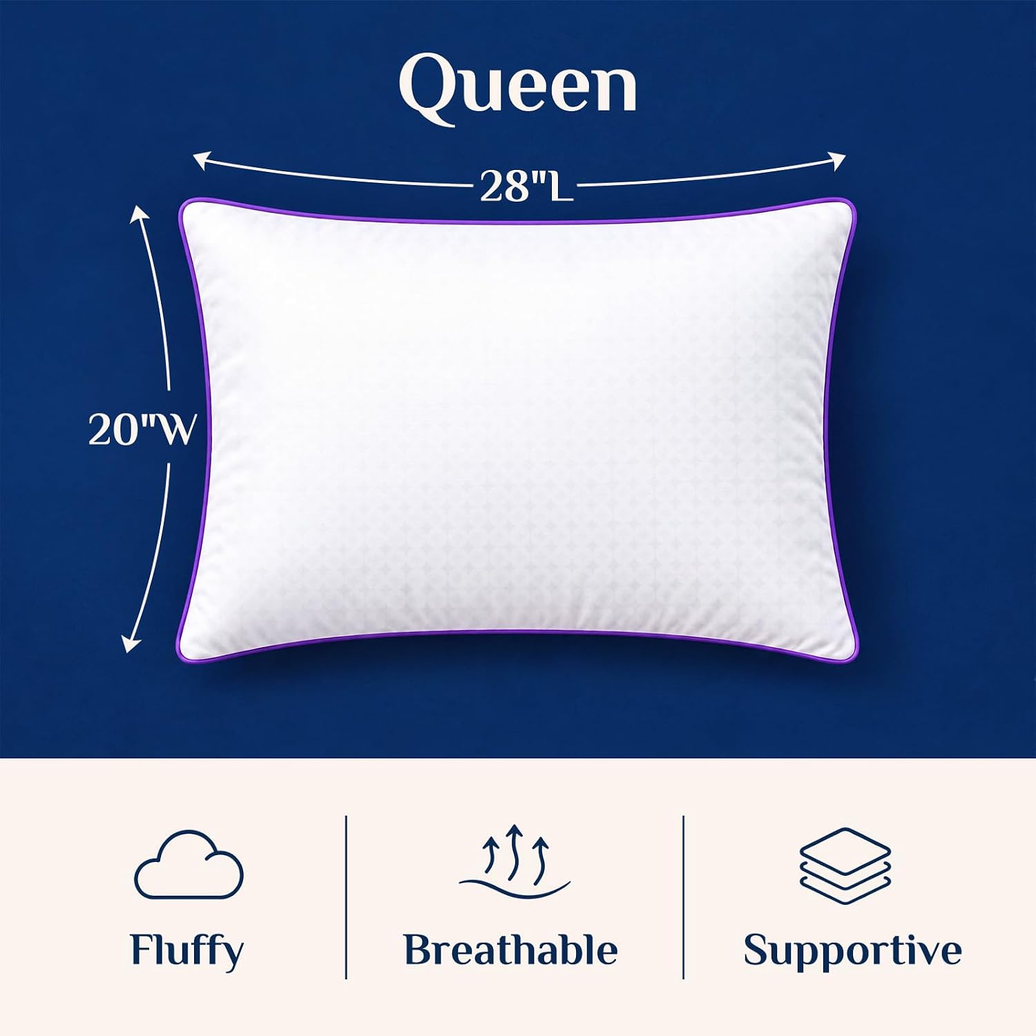 Thumbnail 1 de JOLLYVOGUE Queen Pillows (Set of 4) — Washable Down-Alternative Support for Side, Back, and Stomach Sleepers