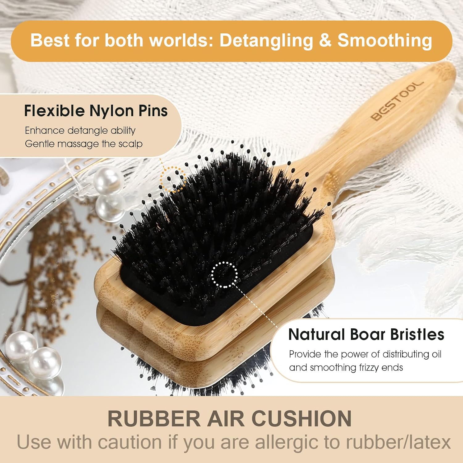 Detalle de BESTOOL Petite brosse cheveux 1 carré