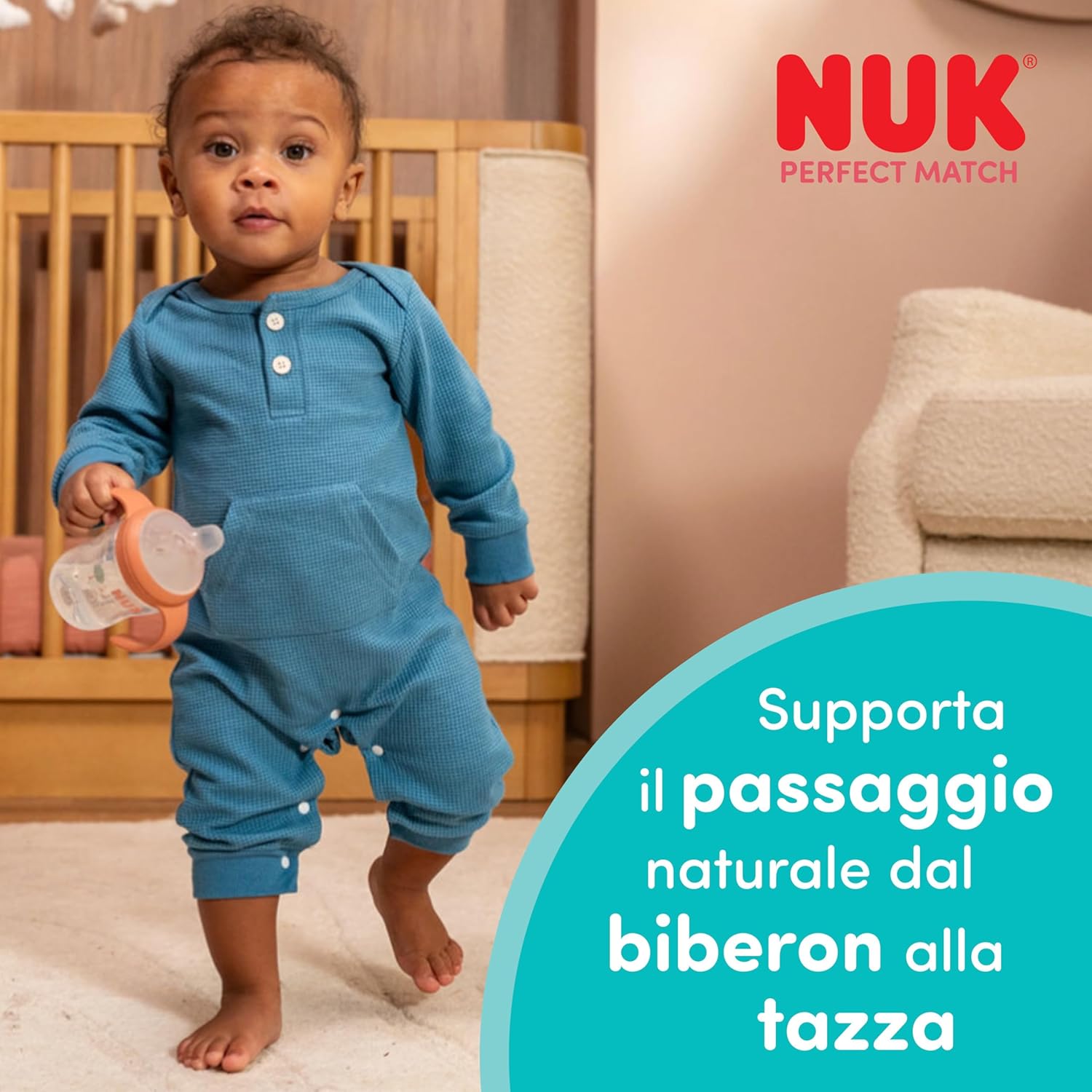 Thumbnail 1 de NUK Perfect Match Learner biberon 6+ mesi da 150 ml con beccuccio anti-perdite, lucina al buio e koala (2 pezzi)