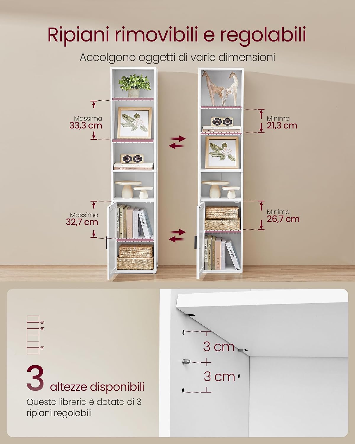 Detalle 2 de VASAGLE Libreria LBC401W01 6 ripiani 175 cm