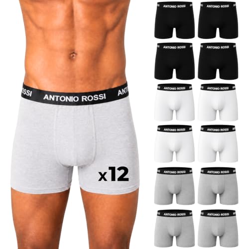 Detalle de Antonio Rossi Mens Boxers 12 Pack – Comfortable Cotton Boxer Shorts for Everyday Wear