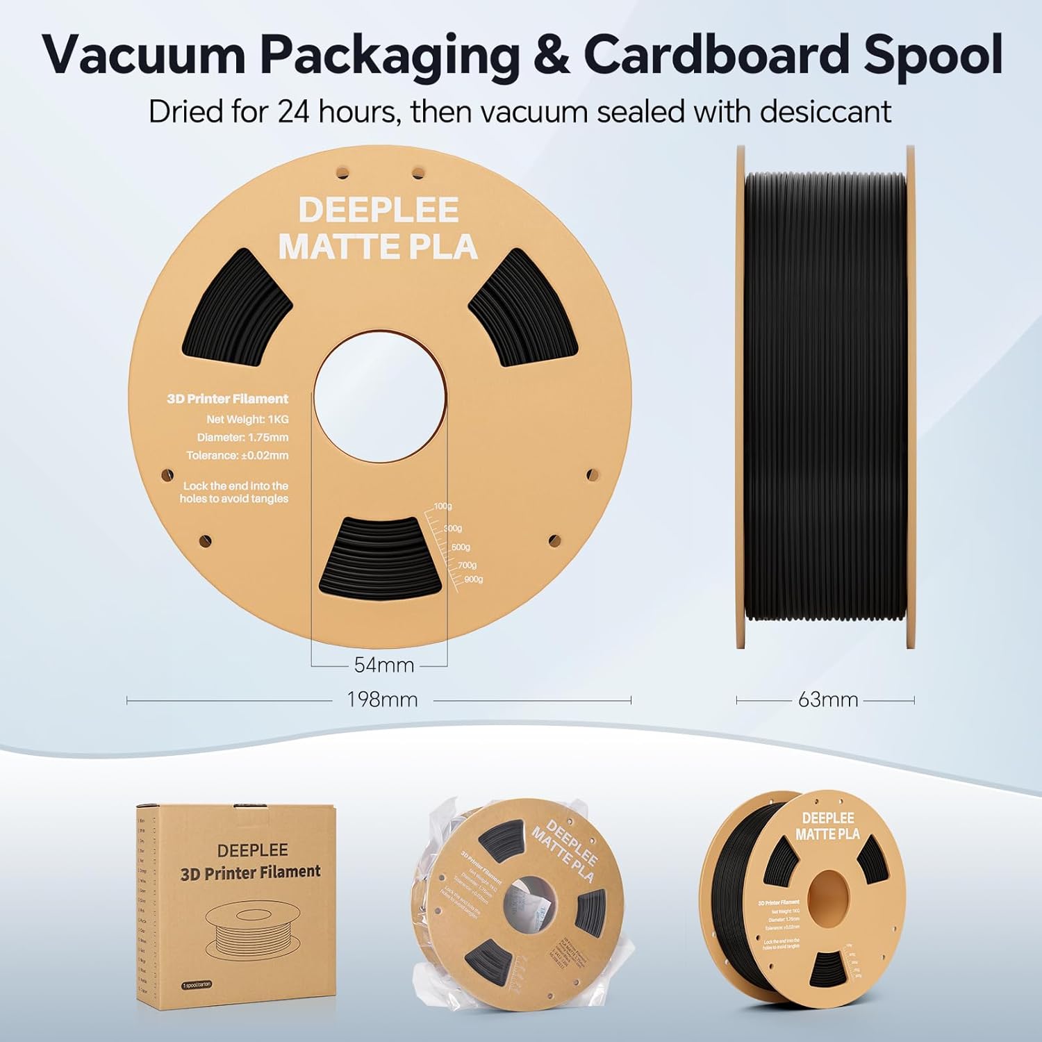 Thumbnail 6 de DEEPLEE Matte PLA Filament 1.75mm 3kg bundle 🎯