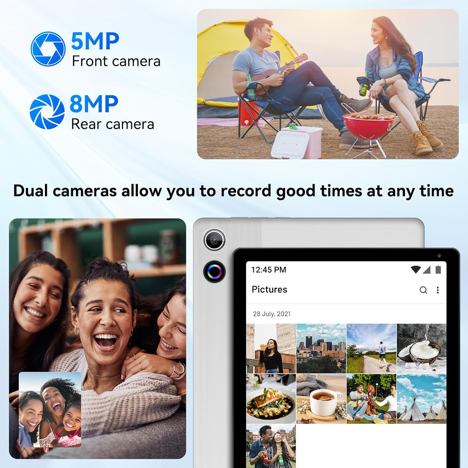 Thumbnail 5 de Ainmel 10 Inch Android 14 Tablet (16GB RAM, 128GB ROM, 1280×800 IPS, 5G/2.4G WiFi, BT 5.0) – Silver