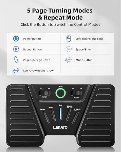 Thumbnail 2 de LEKATO JSP-01 Bluetooth Page Turning Pedal: Wireless Footswitch for Hands-Free Reading and Control
