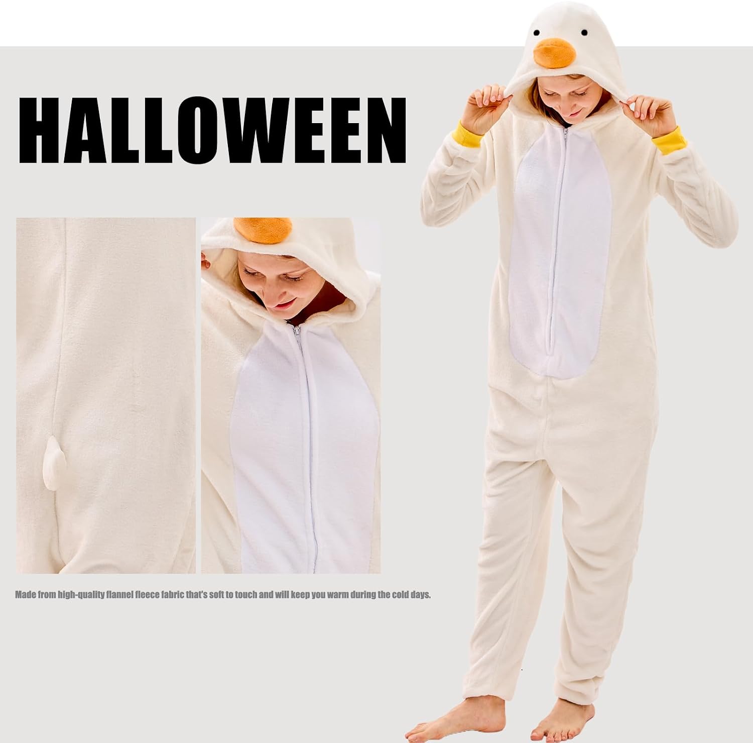 Detalle de JUOLOET Unisex Adult Animal Onesie Pyjamas with Hood and Side Pockets