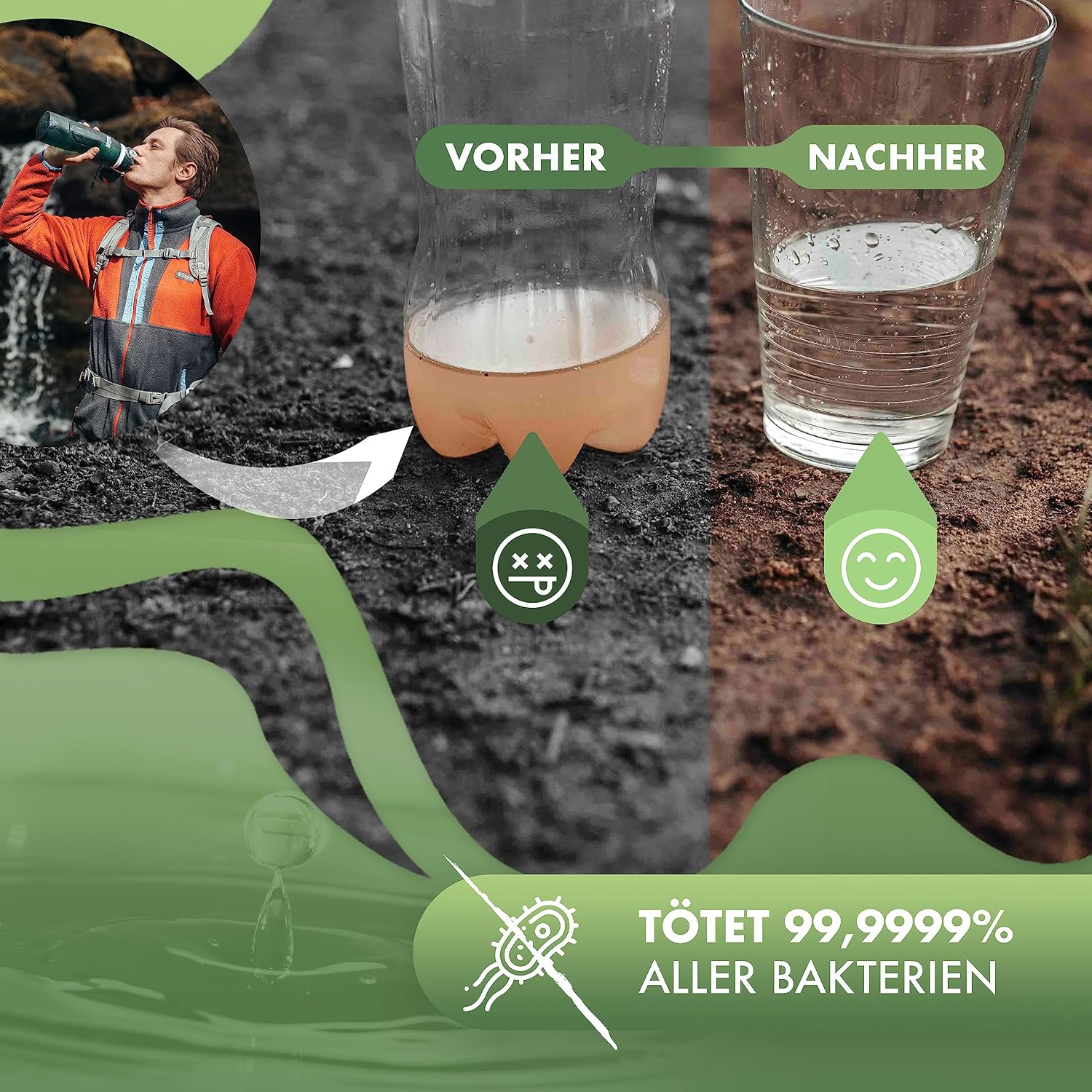 Thumbnail 2 de NATURBUMMLER Wasserfilter Flasche 1000 ml