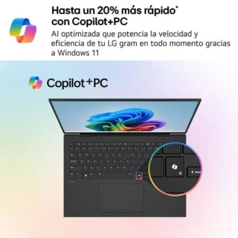 Detalle 2 de Portátil LG Gram 16Z90TL 16'': ligereza extrema y rendimiento para movilidad profesional