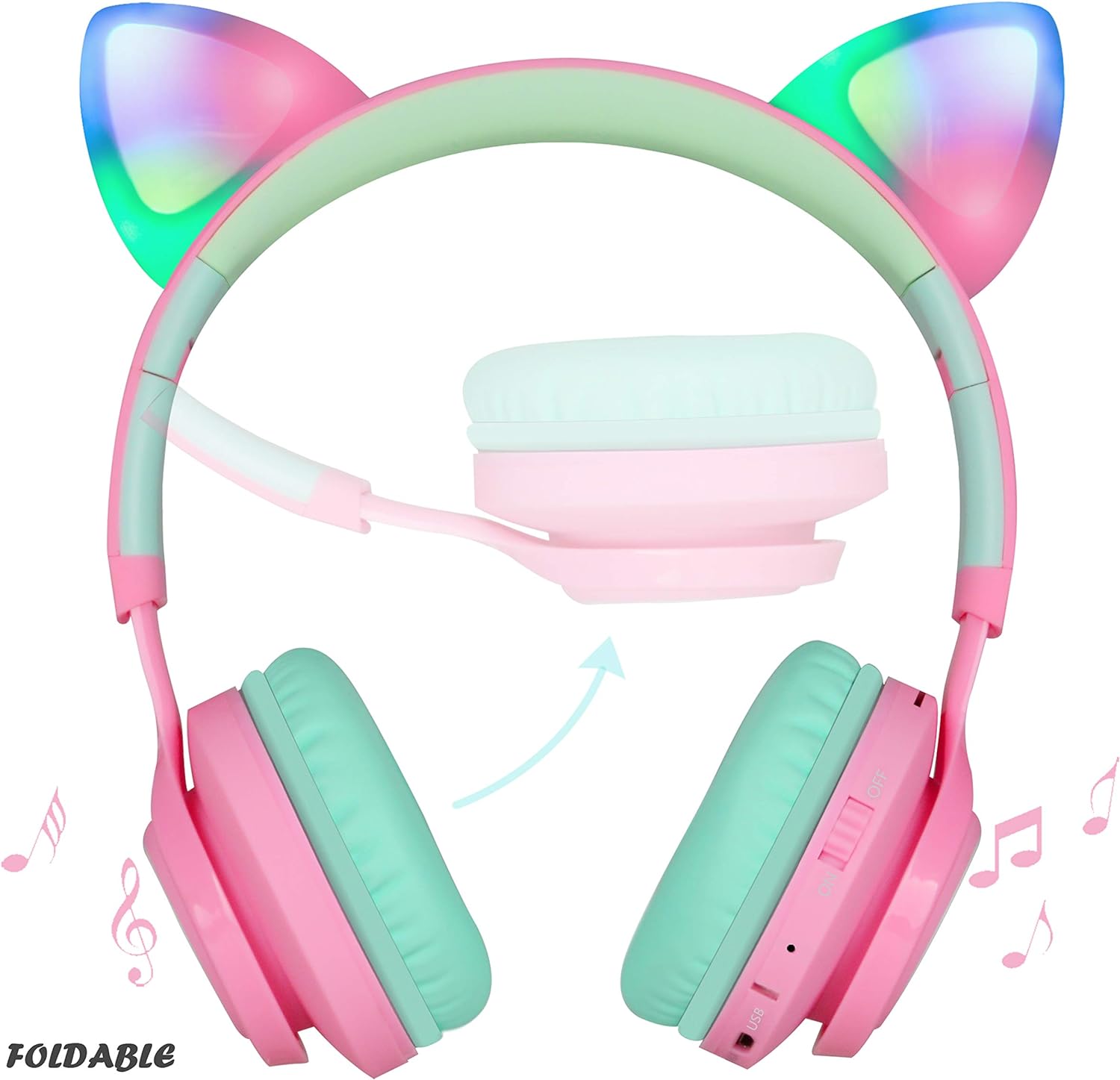 Thumbnail 1 de Riwbox CT-7 Cat Ear Bluetooth Headphones