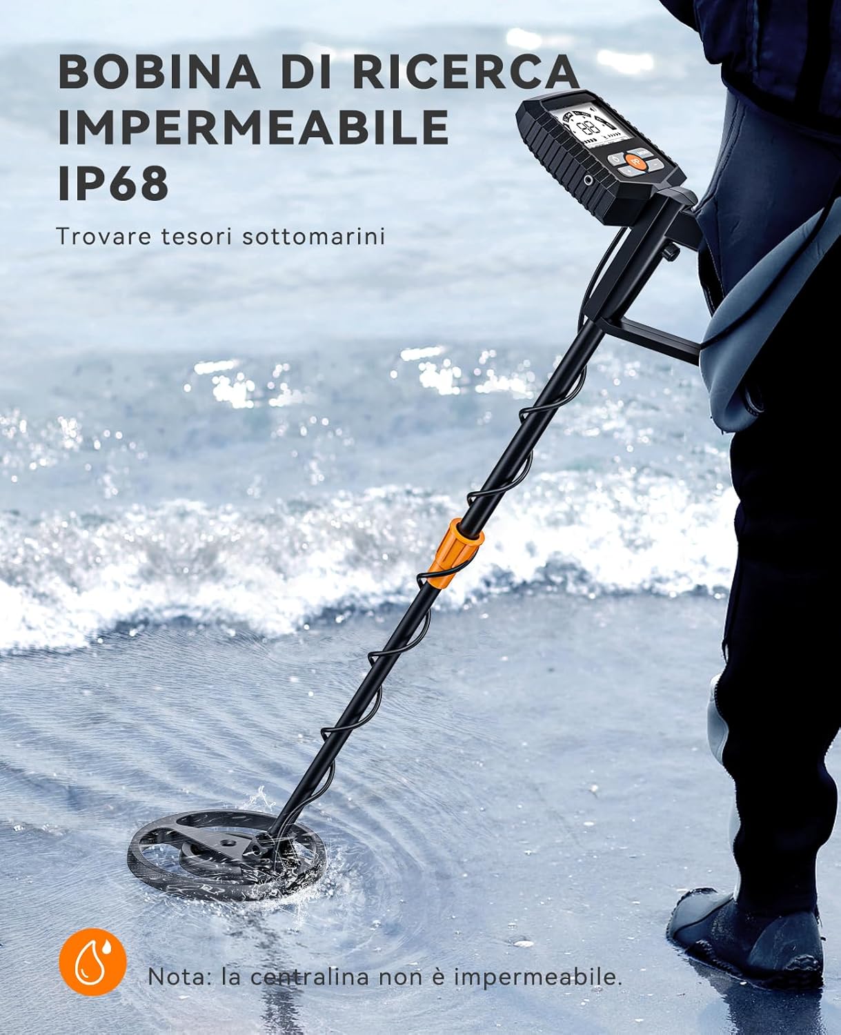 Thumbnail 6 de SUNPOW MD13 metal detector professionale con bobina IP68, display LCD grande e 4 modalità (kit)