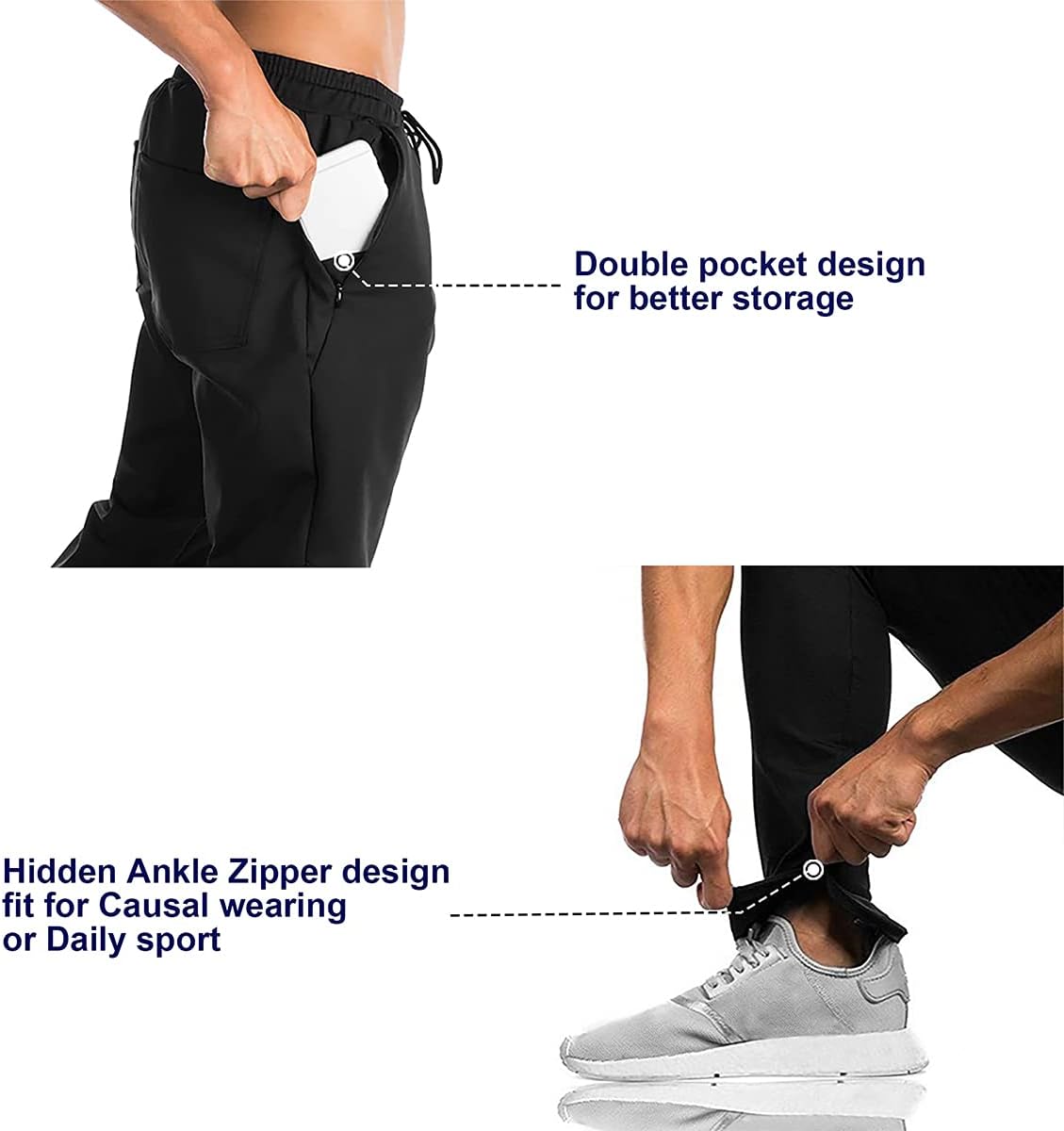 Detalle de BROKIG Mens Gym Joggers Slim Fit