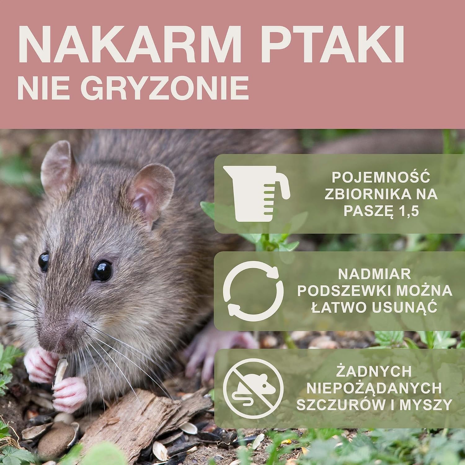 Thumbnail 1 de SWISSINNO Davos SMART BIRDS – wiszący karmnik z podwójnymi komorami, Dusty Rose