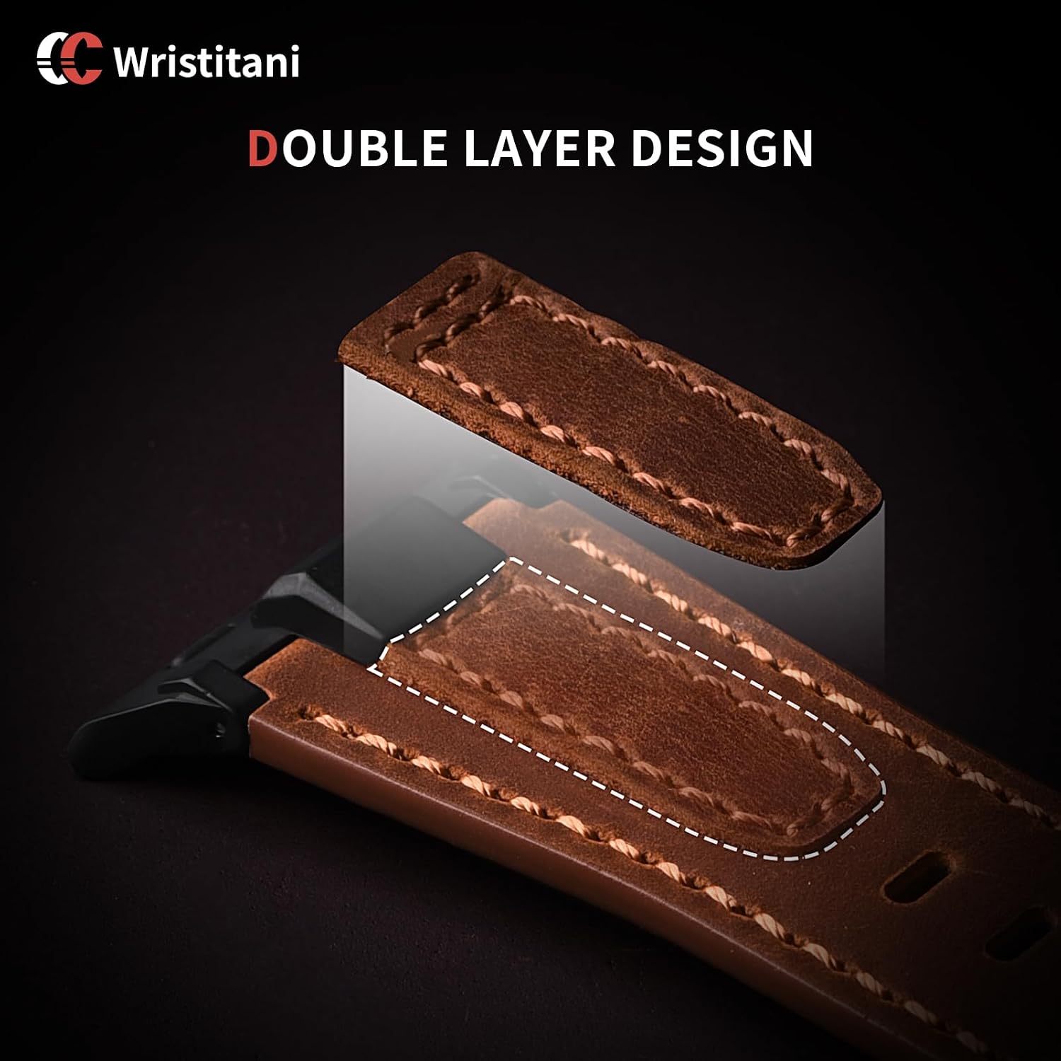 Detalle 2 de Wristitani Pulsera Cuero para Apple Watch