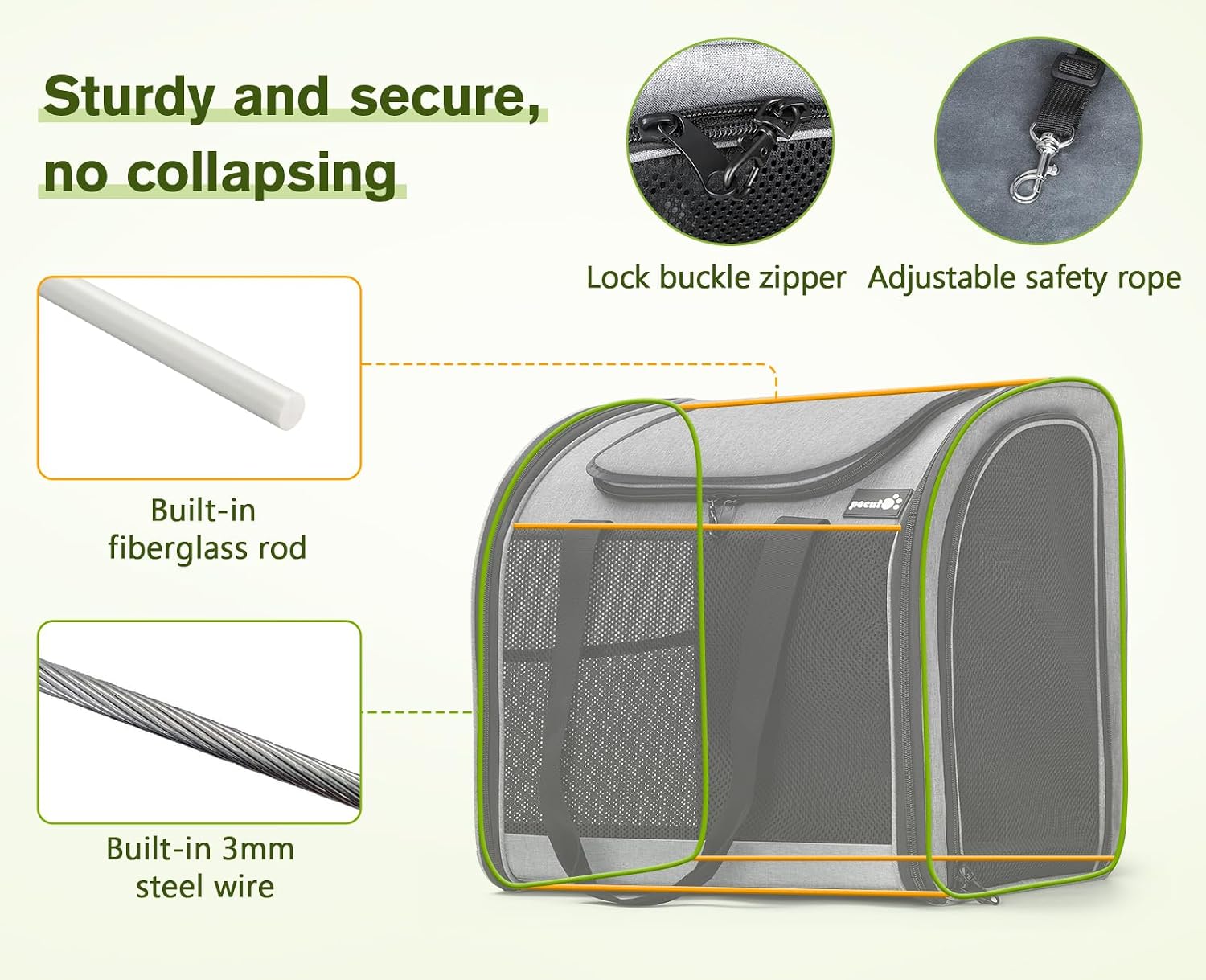 Detalle 2 de pecute Mochila transportadora ventilada para gatos 1 unidad