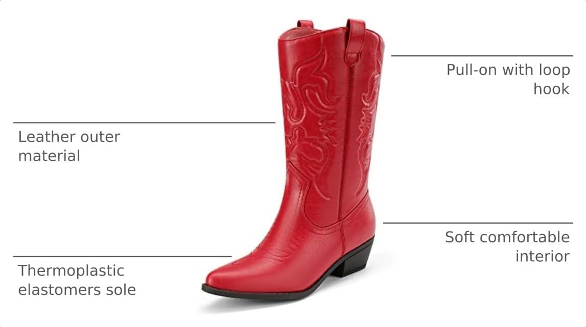 Detalle de DREAM PAIRS Women's Western Boots with 10-Inch Shaft