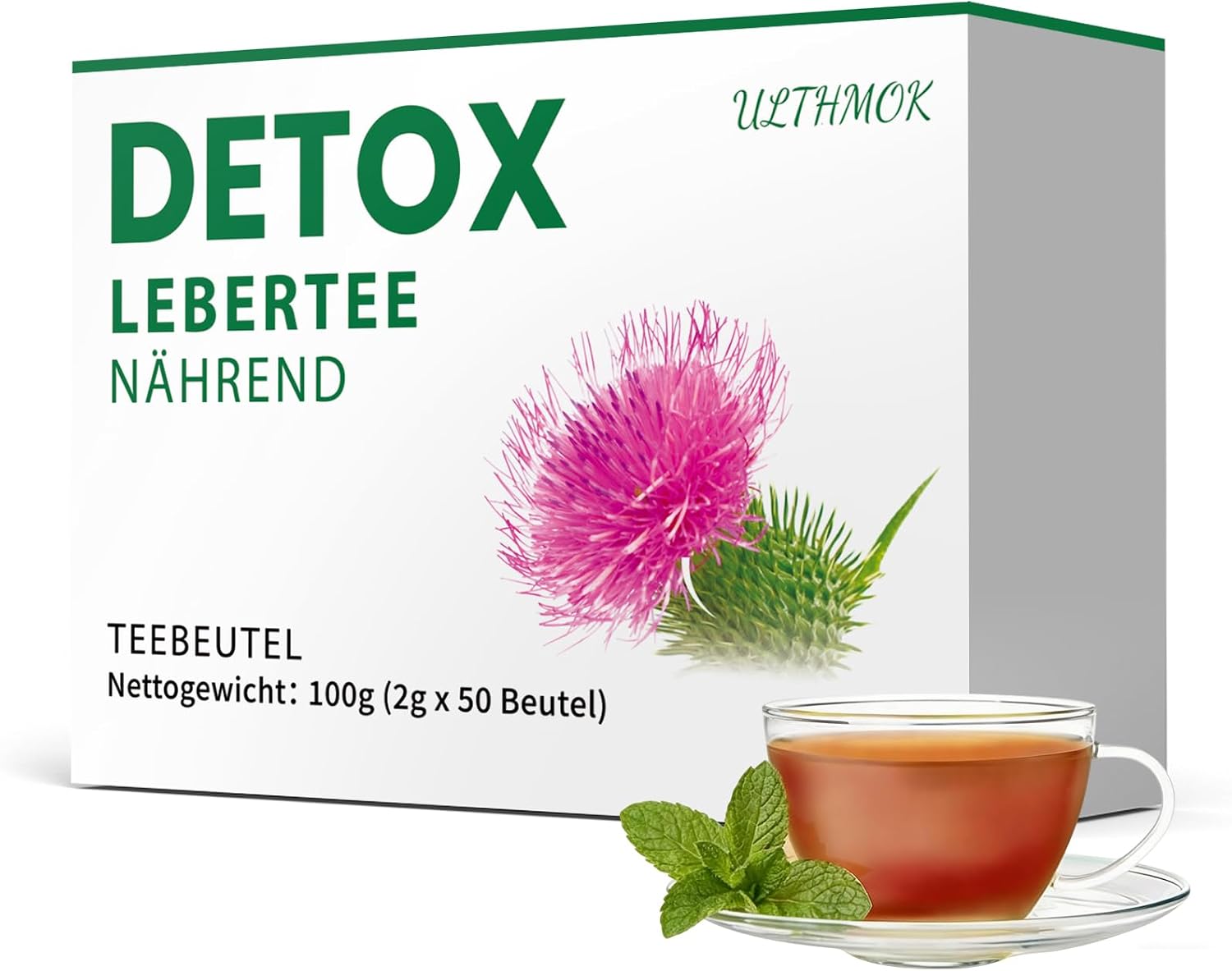 Detalle de Bee Thee DETOX-TEE kruidenthee met paardenbloem, mariadistel en zoethout, 50 zakjes