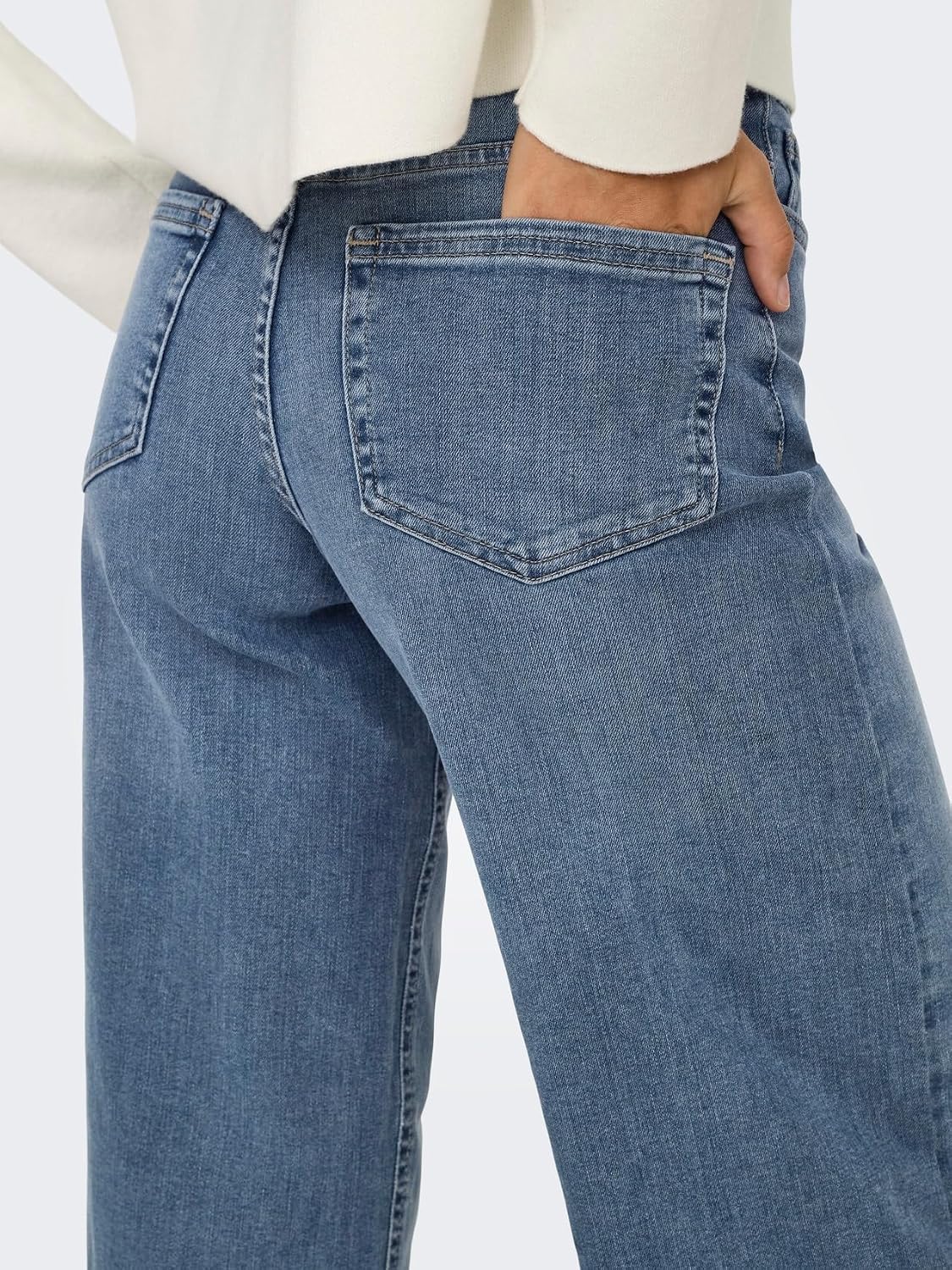 Detalle de ONLY Female Jeans mit weitem Bein ONLMADISON – hohe Taille für einen lässigen Look