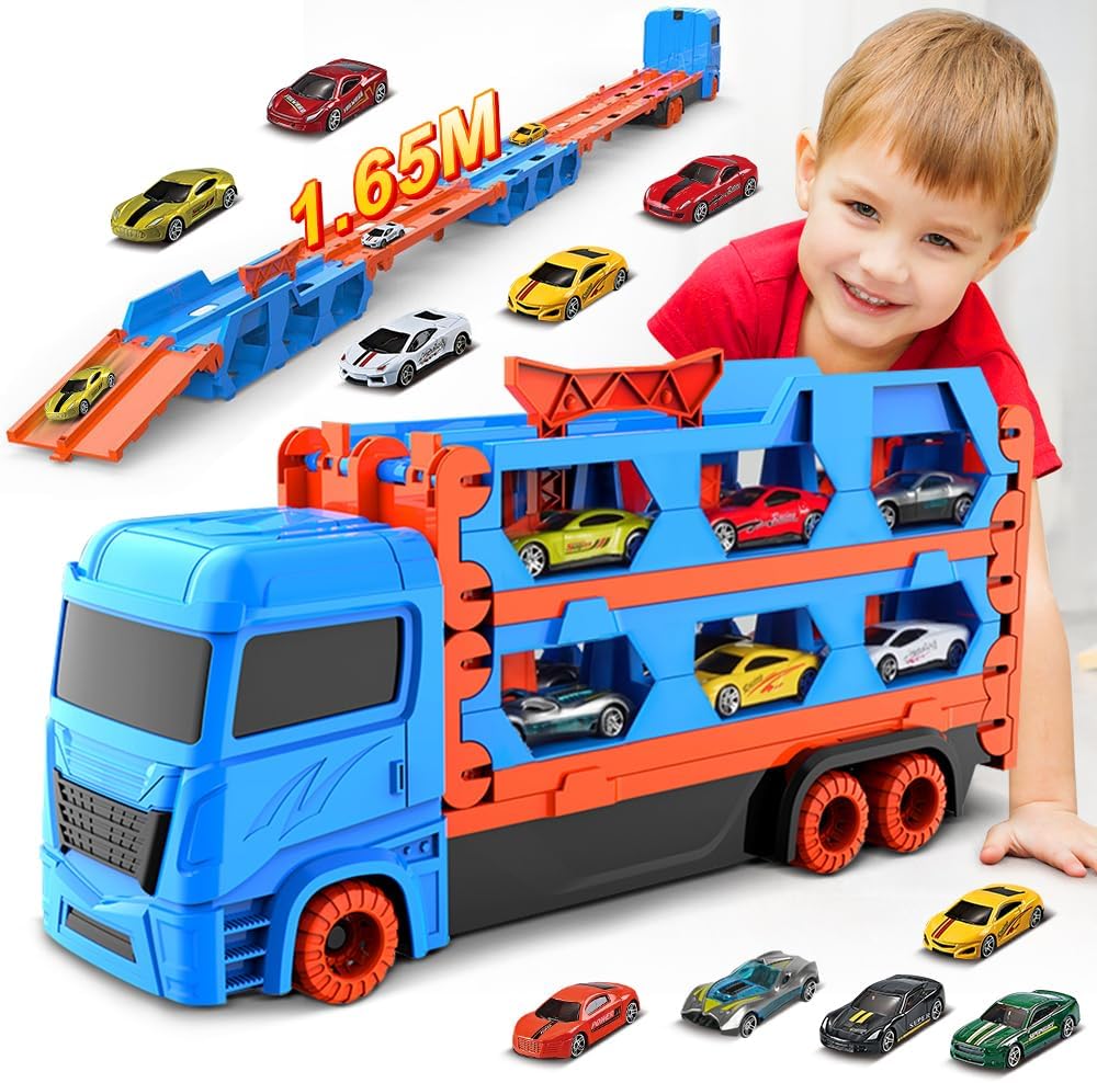 VATOS Transport Truck Toys 6 Cars Set