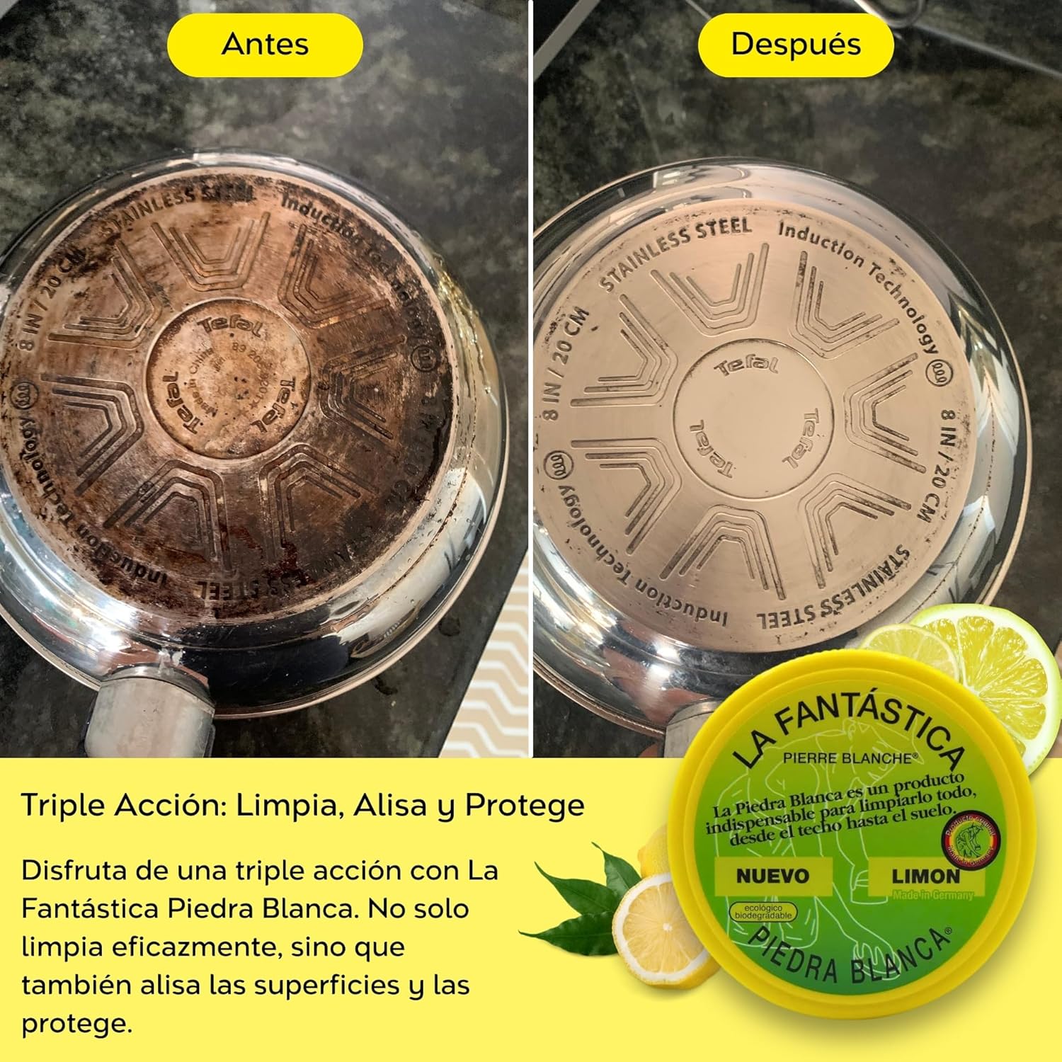 Thumbnail 2 de La Fantástica Piedra Blanca (600 g) | Arcilla Limpieza + Esponja🧽