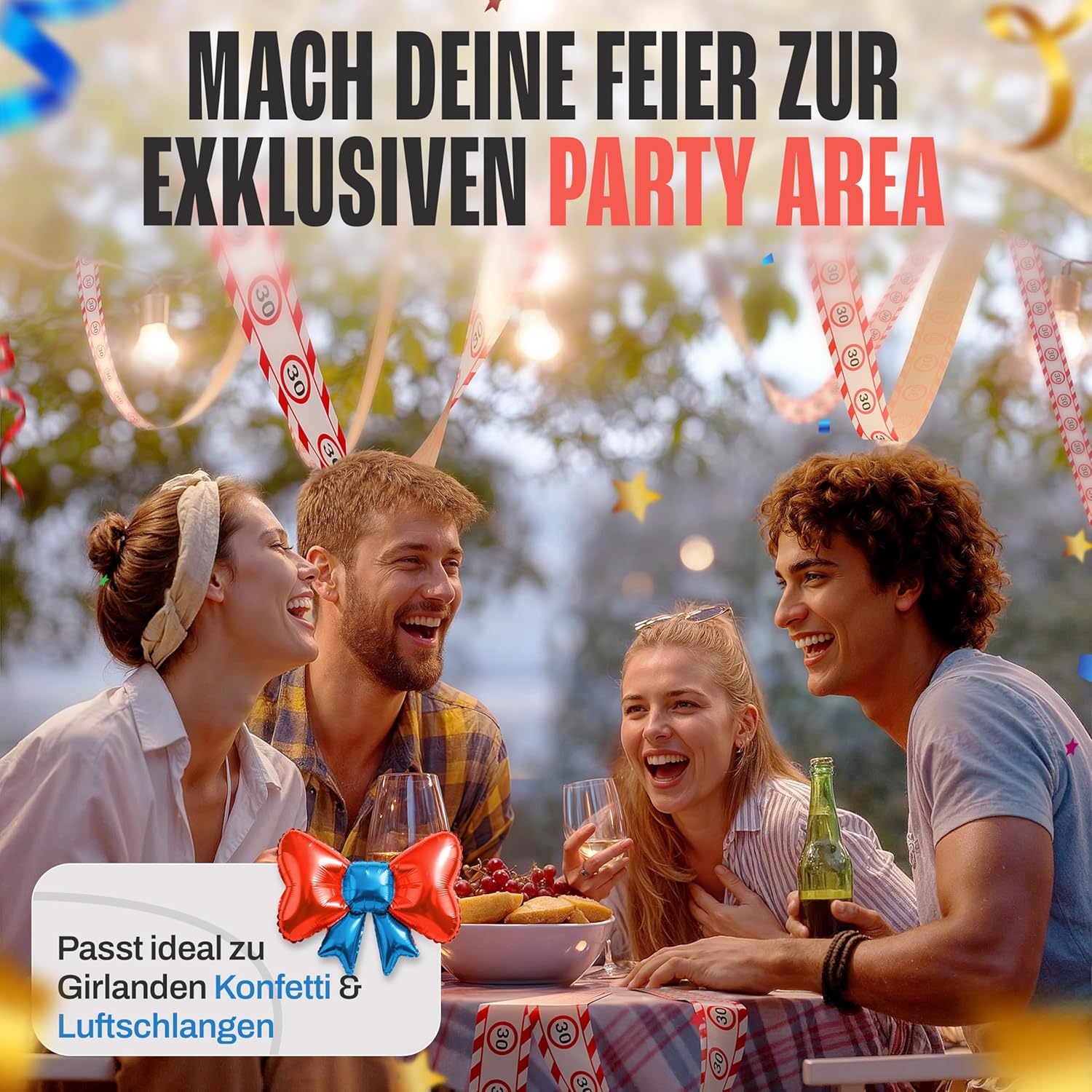 Thumbnail 3 de Tiwoca 70 Geburtstag Deko – Absperrband rot-weiß mit Verkehrszeichen, 15 m x 7,5 cm