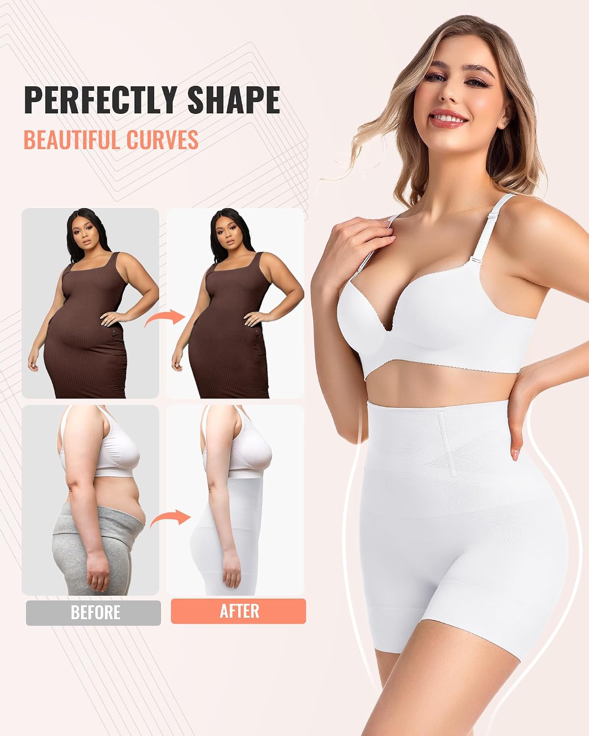 Detalle 2 de ForeverShaper Seamless Tummy Control Shapewear Shorts with Double-Layer Compression