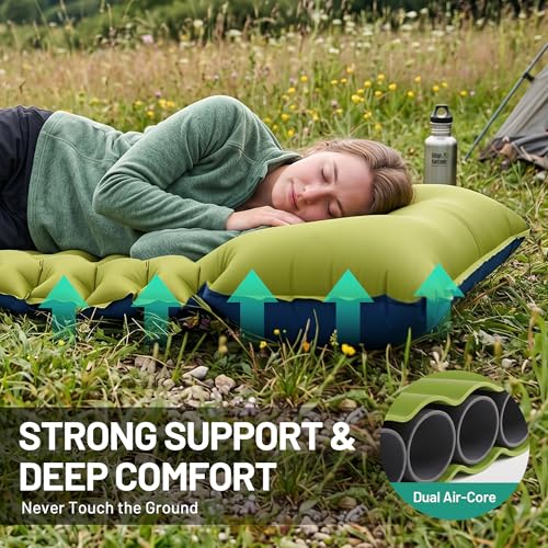 Detalle de OVERMONT Ultraleichte Isomatte – 12 cm Dicke, aufblasbare Campingmatte, 190×70 cm