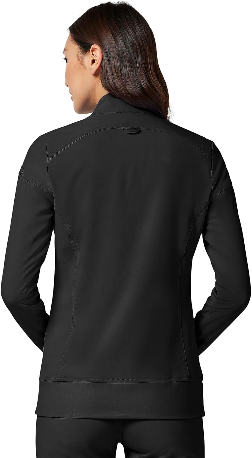 Detalle de Cherokee CK303 iFlex Women's Scrub Jacket, 360° Stretch, Zip Front, 2 Pockets