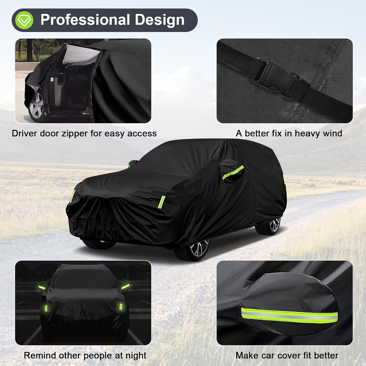 Thumbnail 4 de Sailnovo Heavy Duty SUV Car Cover: Universal 191-200 inches, All-Weather Waterproof with Zipper Access