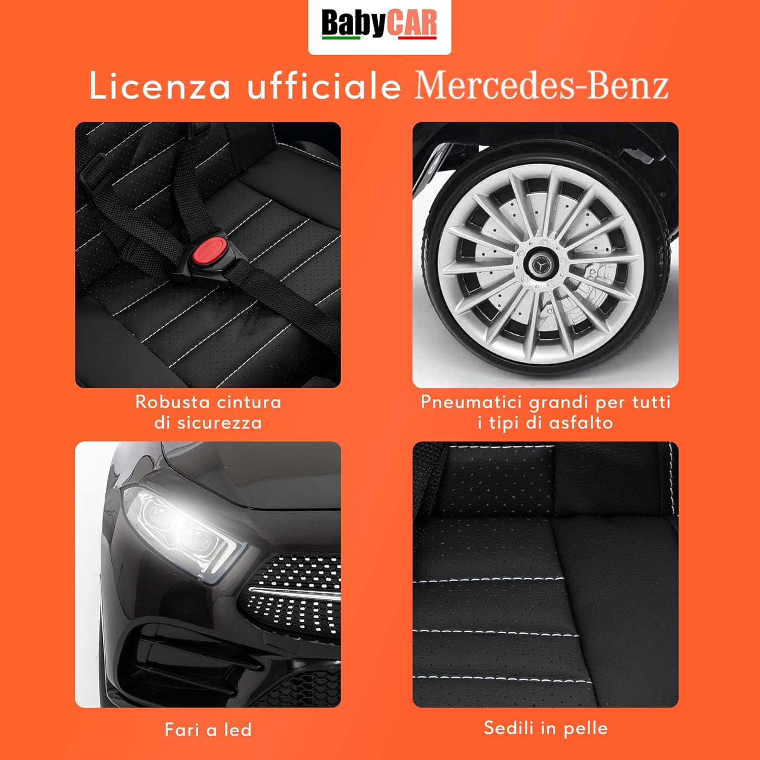 Detalle de BabyCar Mercedes CLS 350 AMG: auto elettrica 12V con licenza ufficiale per bambini
