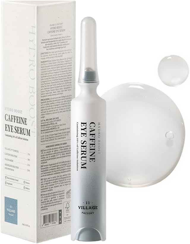 Detalle de VILLAGE11FACTORY Hydro Boost Caffeine Eye Serum, 10% cafeïne, roll-on, 10 ml