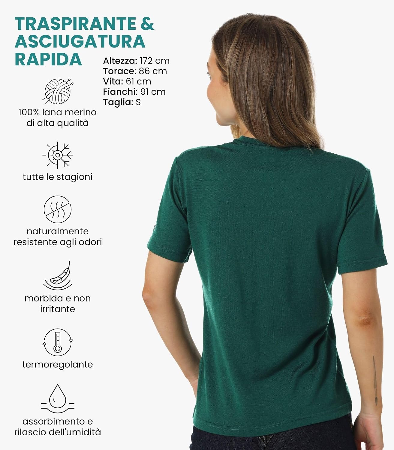 Detalle de Merino.tech Maglietta Donna Merino 165