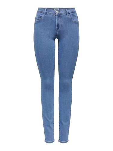 Detalle de ONLY Damen Onlrain Life Reg Skinny DNM Noos Jeans – Medium Blue Denim, XL / 32L EU