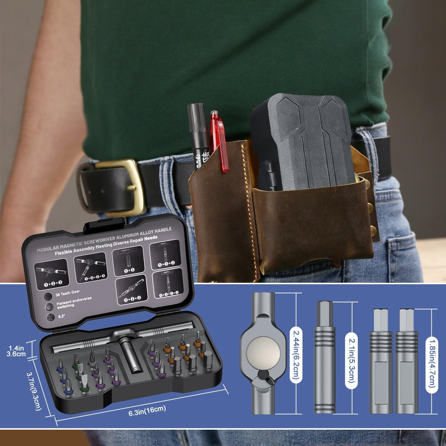 Thumbnail 5 de 24 in 1 Magnetic Screwdriver Set with Detachable Ratchet Handle