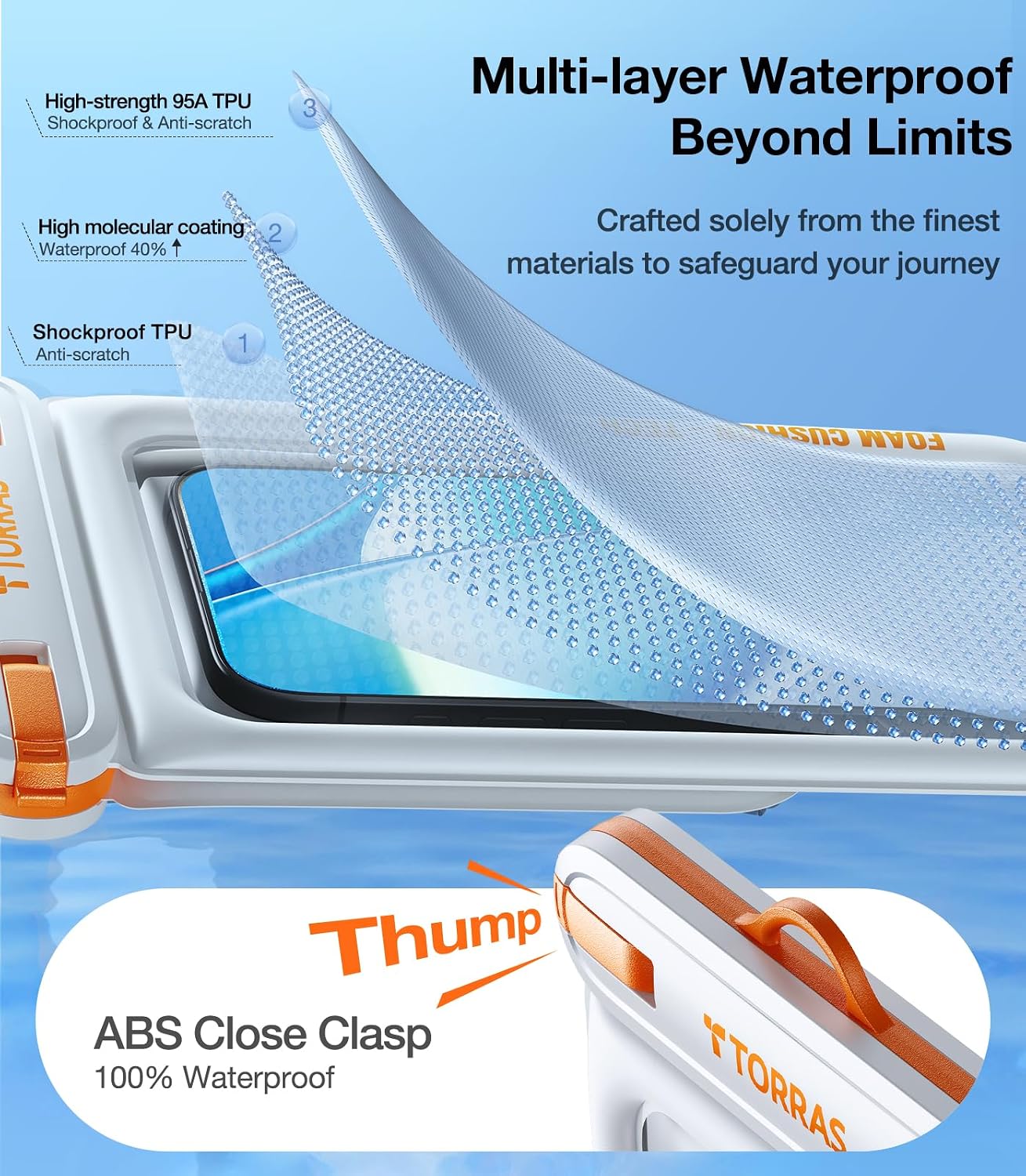 Thumbnail 3 de TORRAS IP68 Waterproof Phone Pouch Double Space: Floating, Dual Storage, 7.0-Inch Capacity