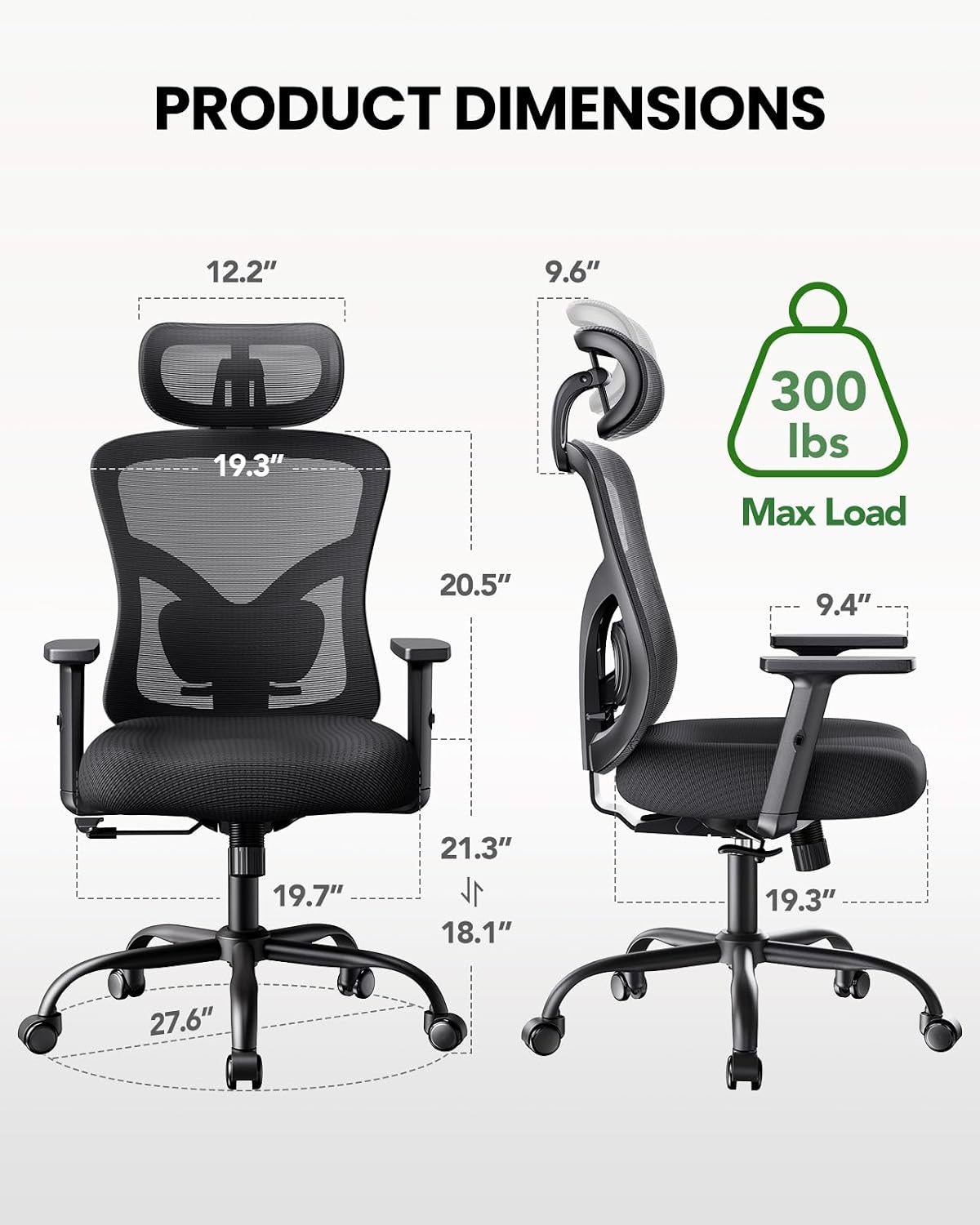 Detalle de Marsail Ergonomic Office Chair with 2D Headrest