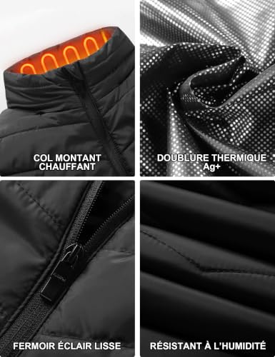 Detalle 1 de vapesoon Gilet chauffant homme et femme, 15 zones et réglage avant/arrière