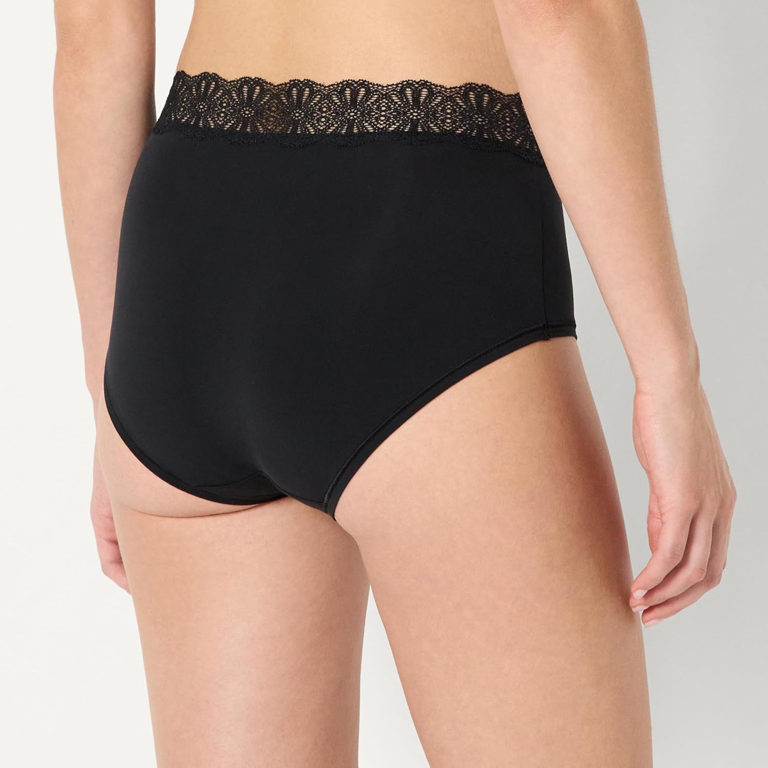Detalle de Amazon Essentials Women's Peached Microfibre with Lace Trim Bikini Knicker, Pack of 6
