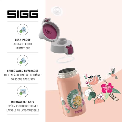 Thumbnail 2 de Sigg Edelstahl Trinkflasche Kinder Shield One Flora 0,5 L – BPA-frei, auslaufsicher, rosa