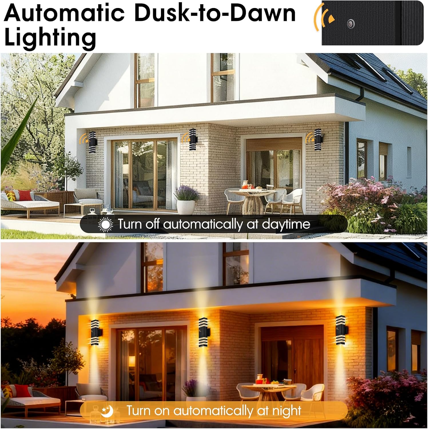 Detalle de hameso G020 Outdoor Wall Lights, 2-Pack, 15-Inch, 3000K Warm White