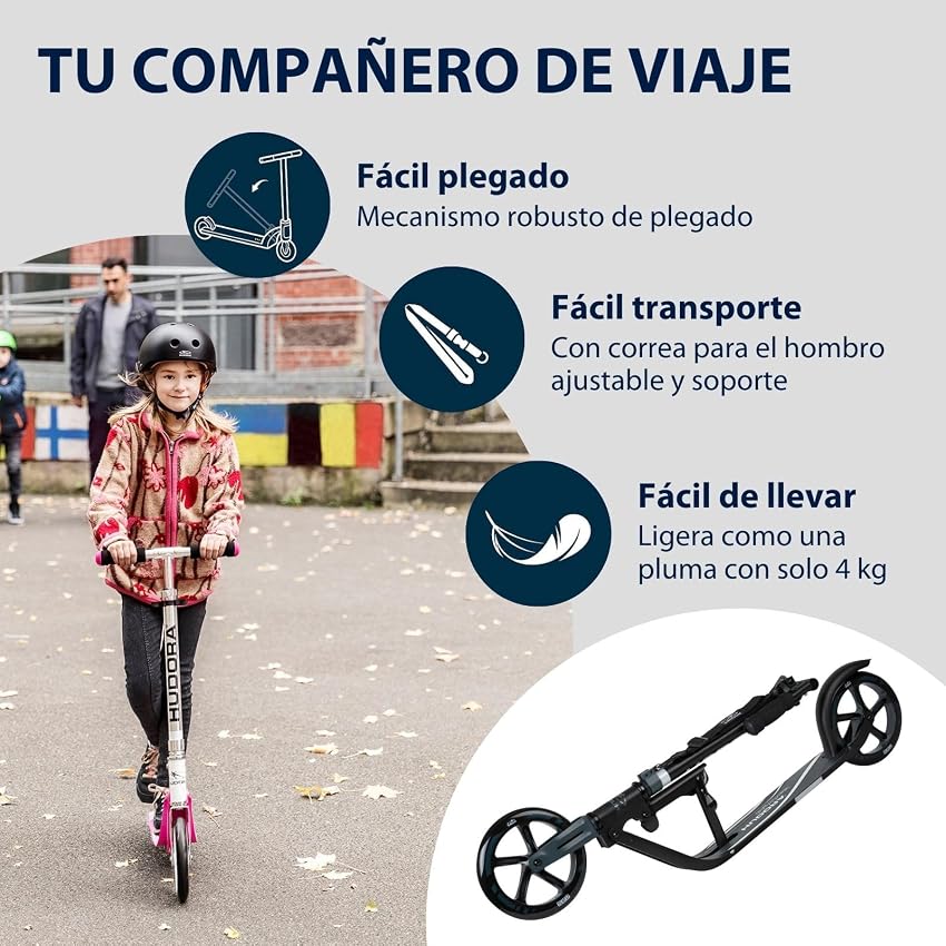 Detalle 2 de HUDORA BigWheel 205 patinete 100 kg 4kg ajustable