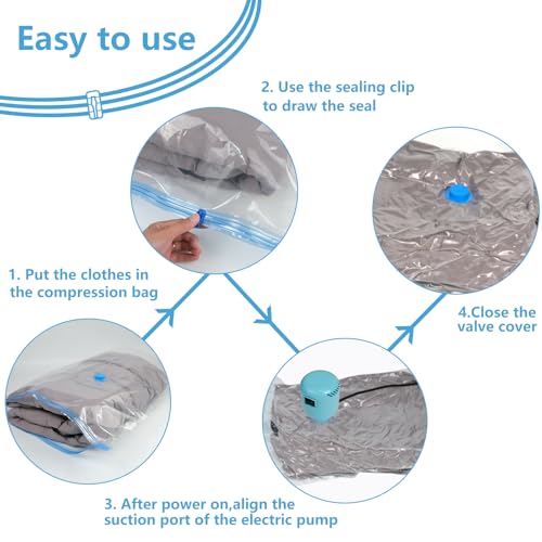 Thumbnail 6 de CKCLR Bolsas de Vacío para Ropa con Bomba Eléctrica (20 piezas, varios tamaños)