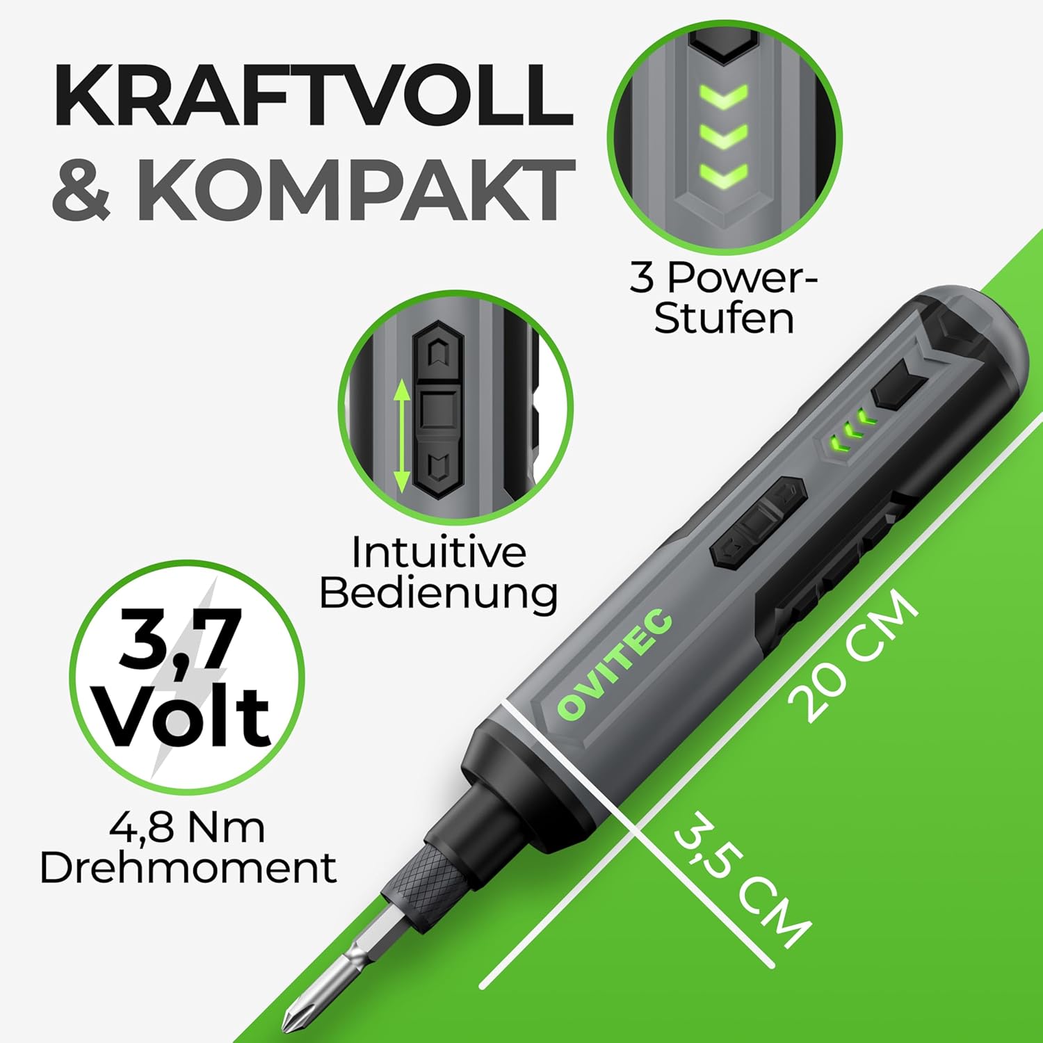 Thumbnail 1 de Set di cacciaviti elettrici a batteria 3,7 V con 16 punte e cavo USB-C