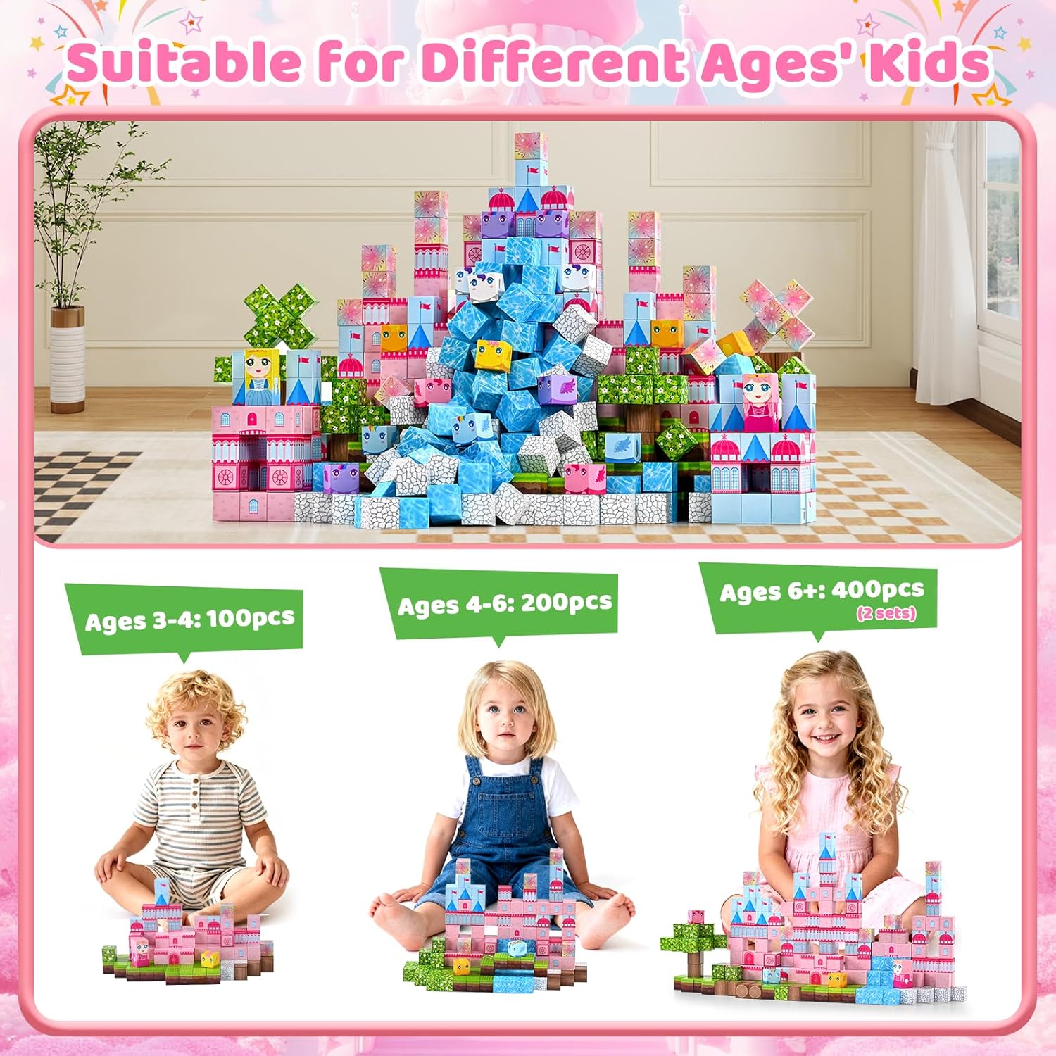 Detalle de HOPFROG 200pcs magnetic blocks set for kids 🧩