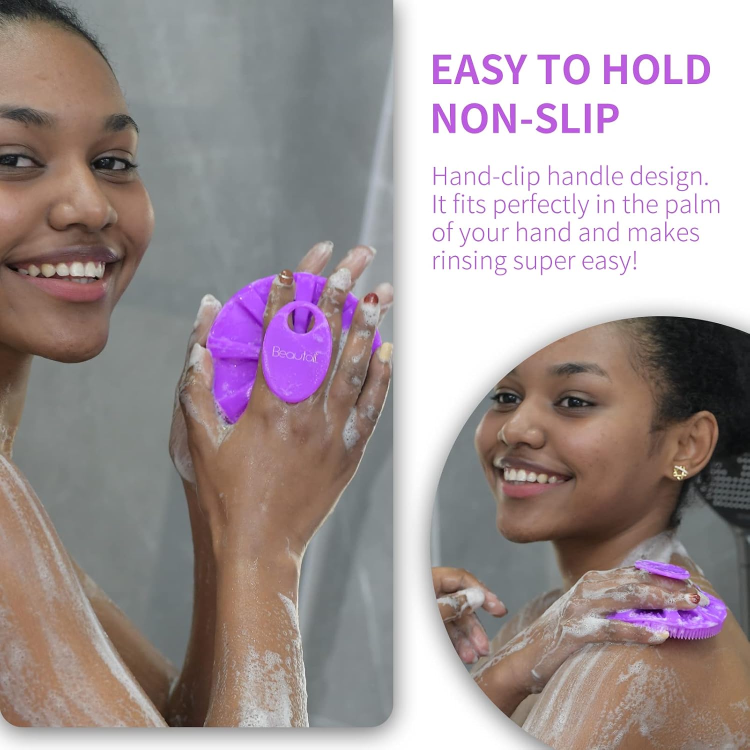 Detalle 2 de BEAUTAIL Silicone Body Scrubber, Purple