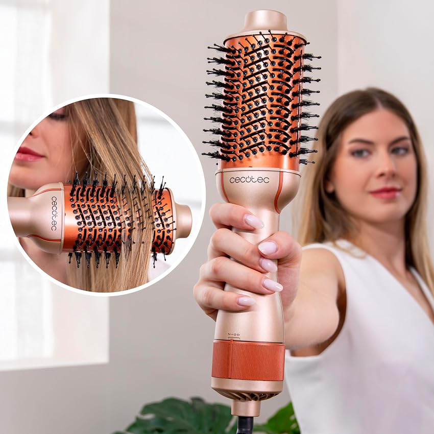 Detalle de Cecotec CeramicCare Single Peach 1200W cepillo voluminizador