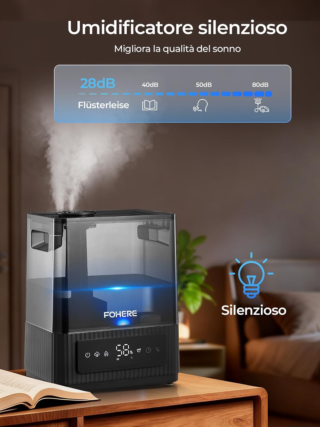 Detalle 2 de Umidificatore 6 L per ambienti grandi 💧